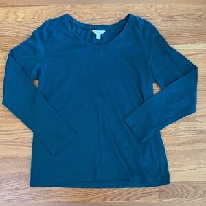 Charter Club Intimates Sleep Shirt Women’s Large Blue (Teal) V Neck Long Sleeve